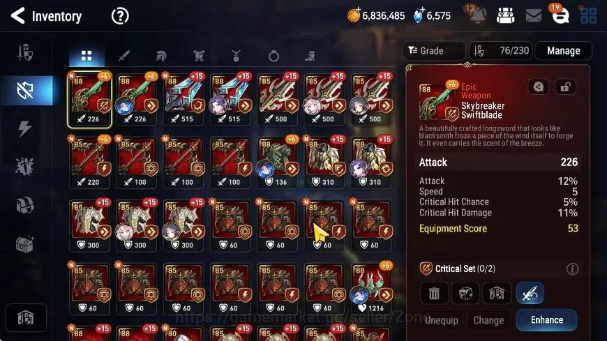 Epic Seven Accounts Limited Hero GLOBAL|New Era 5ML (LQC, AstElena, DKSharun, ApRavi, LW Peira)|PoH+Bless ON|SS 6.5K|Stove 8