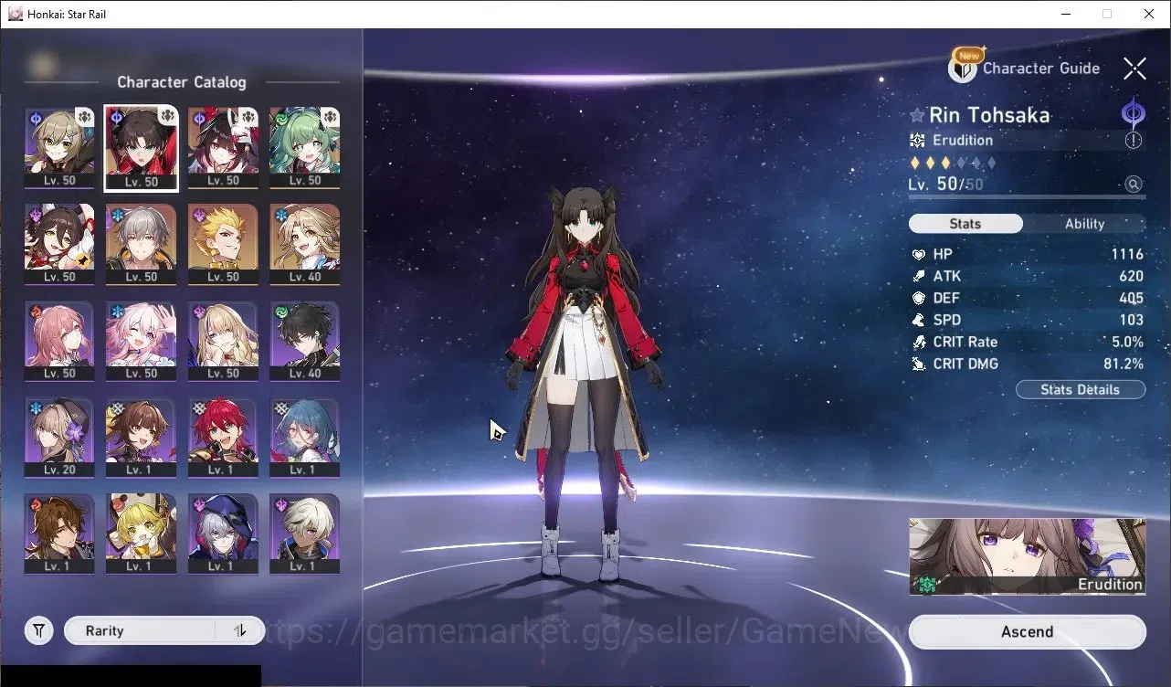 Honkai Star Rail Accounts Others Asia|TL 36|4 Limited| Rin Tohsaka,Sparkle,Huohuo,Gilgamesh +1 STD (Yanqing) |Male MC|The 1