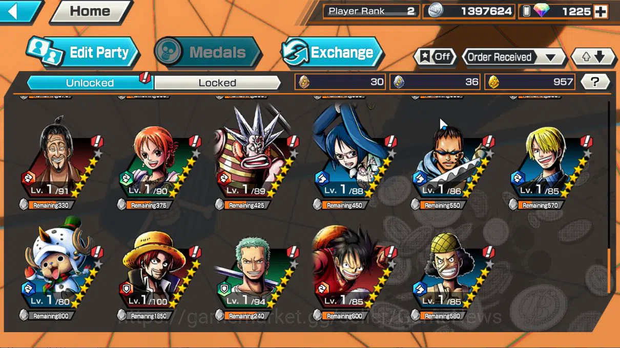 One Piece Bounty Rush Accounts Global|5EX|5Elder Nusjuro,4Emperor Teach,GP Newgat image 5