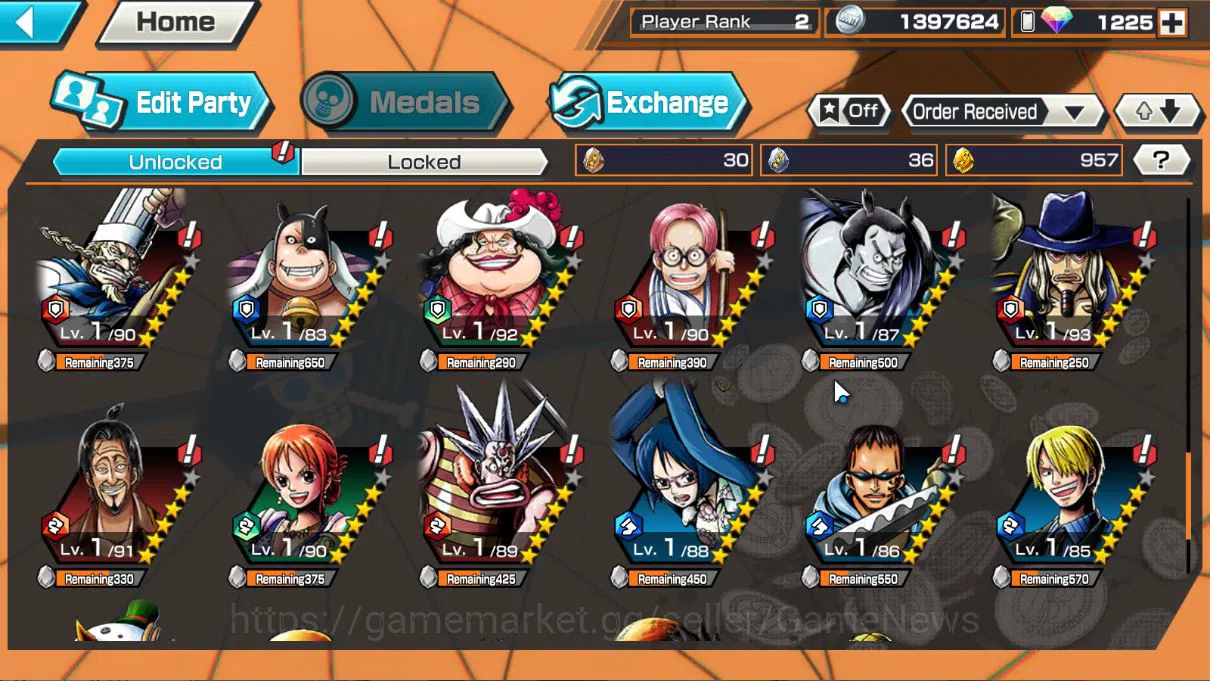 One Piece Bounty Rush Accounts Global|5EX|5Elder Nusjuro,4Emperor Teach,GP Newgat image 6