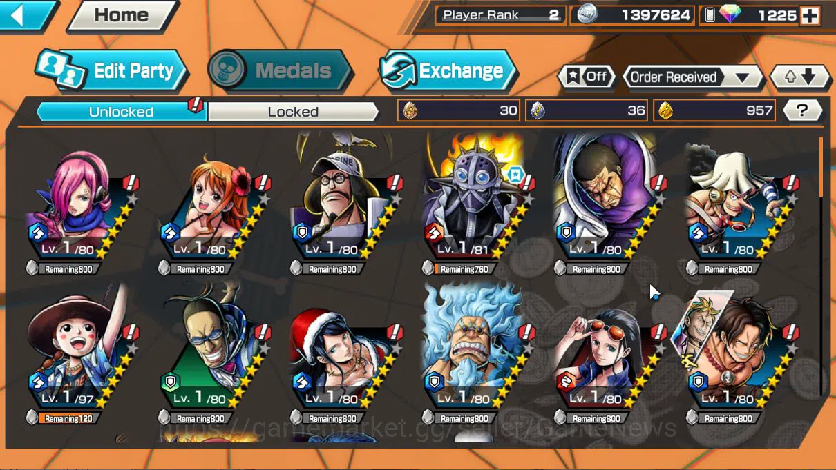 One Piece Bounty Rush Accounts Global|5EX|5Elder Nusjuro,4Emperor Teach,GP Newgat image 9