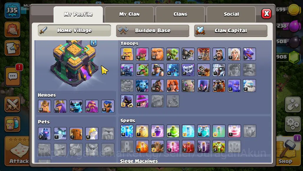 Clash of Clans Accounts TH 14 - BH 8|Limited Skin|LV 135|HH 8|BK 55,AQ 70, image 3