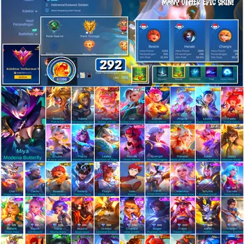 Mobile Legends: Bang Bang Accounts #4512 292 Skins | Miya Modena Butterfly (LEGEND) | Badang Pegasus Seiya (SAINT SEIYA