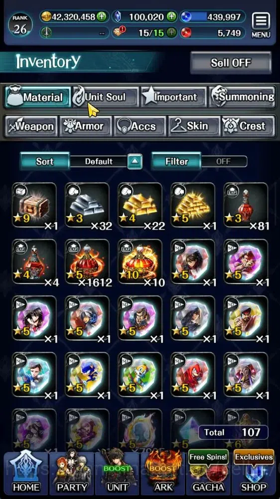 Last Cloudia Accounts GLOBAL|Rank 26|100K Crystal|Collab Overlord [Shalt image 12