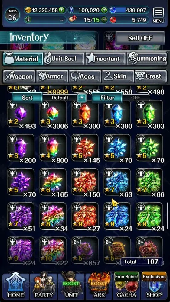 Last Cloudia Accounts GLOBAL|Rank 26|100K Crystal|Collab Overlord [Shalt image 14