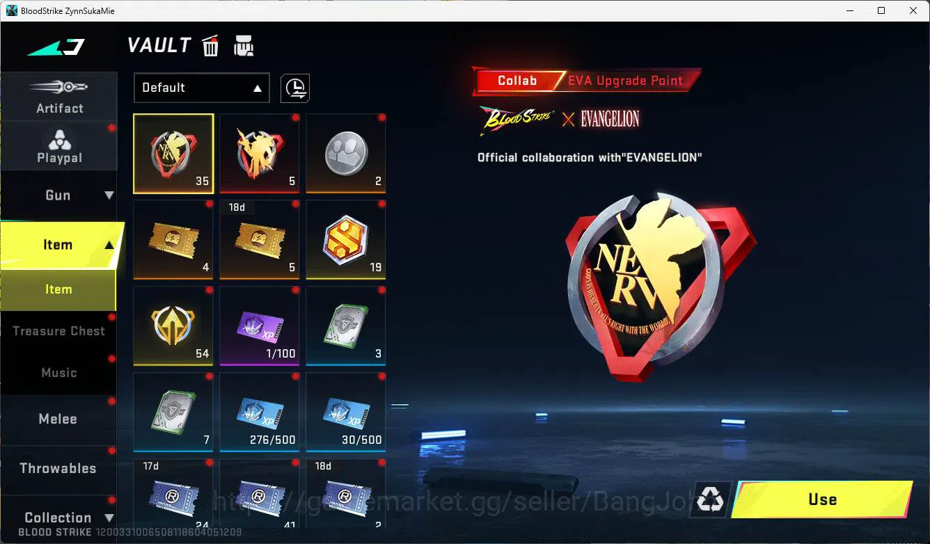 Blood Strike Accounts ASIA | exe dual gun slide, ultra vector, evangelio image 5