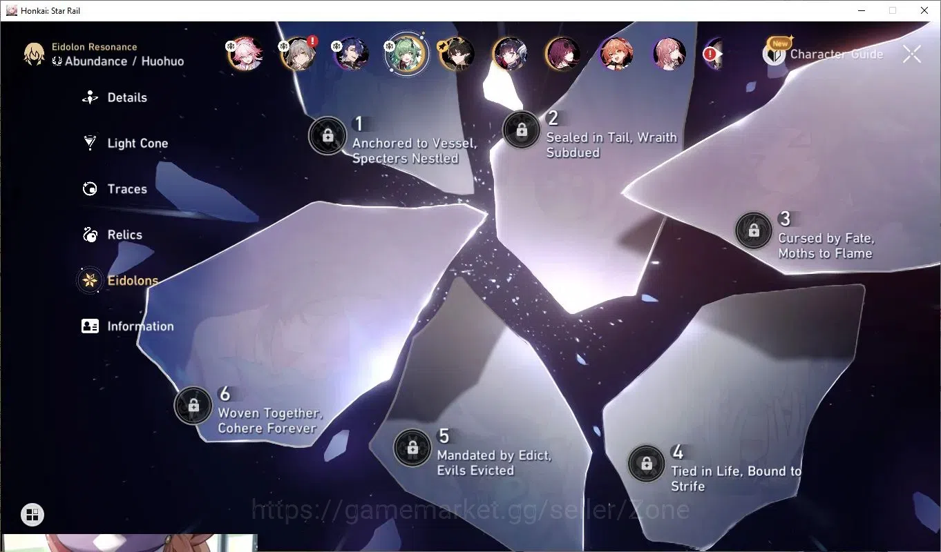 Honkai Star Rail Accounts Mid Game ASIA|TL60+|5x L60 Characters incl Huohuo, Kafka, Hysilens, Evanescia, Dan Heng|300 5