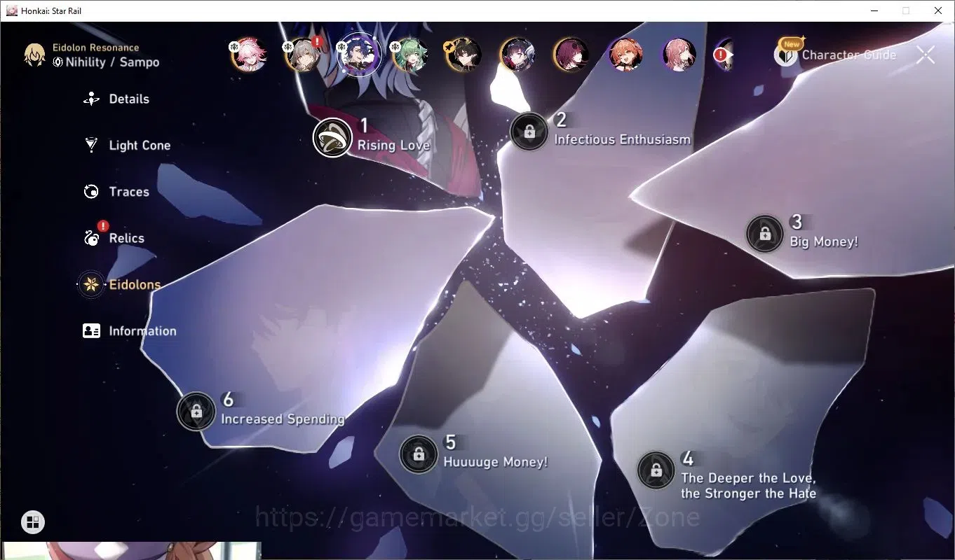 Honkai Star Rail Accounts Mid Game ASIA|TL60+|5x L60 Characters incl Huohuo, Kafka, Hysilens, Evanescia, Dan Heng|300 6