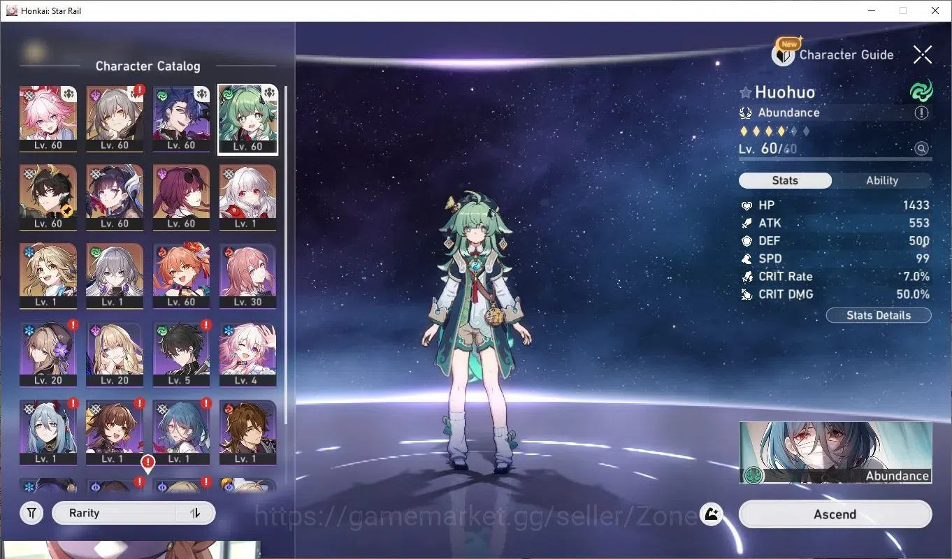 Honkai Star Rail Accounts Mid Game ASIA|TL60+|5x L60 Characters incl Huohuo, Kafka, Hysilens, Evanescia, Dan Heng|300 8