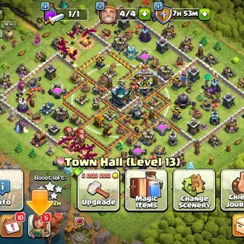 Clash of Clans Accounts High-End LV 121|TH 13-BH 7|HH 7|Limited Skin|BK 40,AQ 50,GW 29,MP 33,RC 11|BM 13|Free CN OFF|Protect