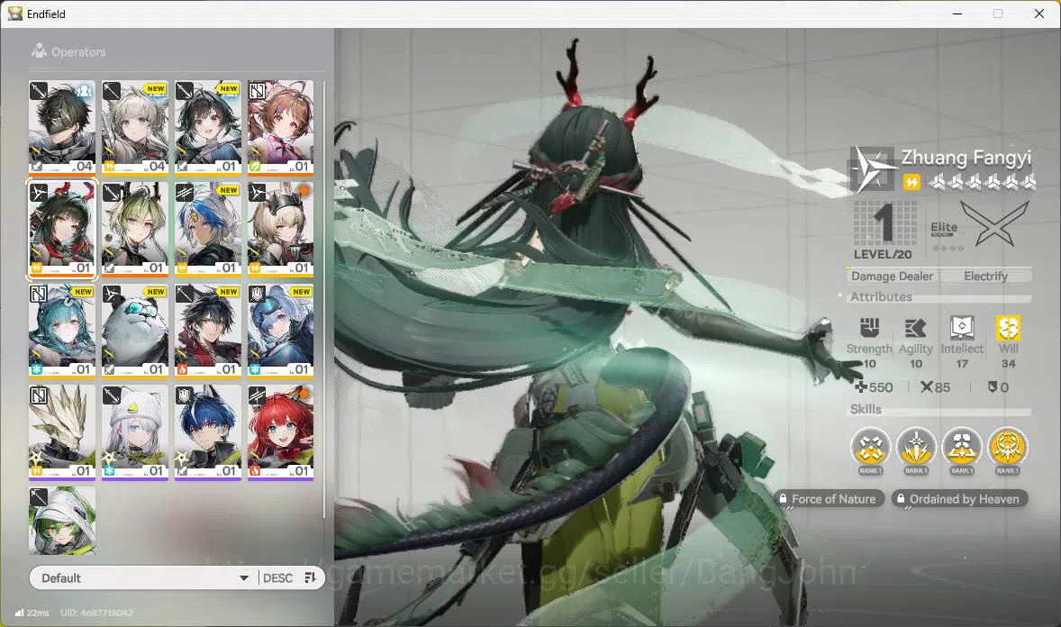 Arknights: Endfield Accounts ASIA|Fresh starter|1 limit| Zhuang Fangyi, Ardelia image 12