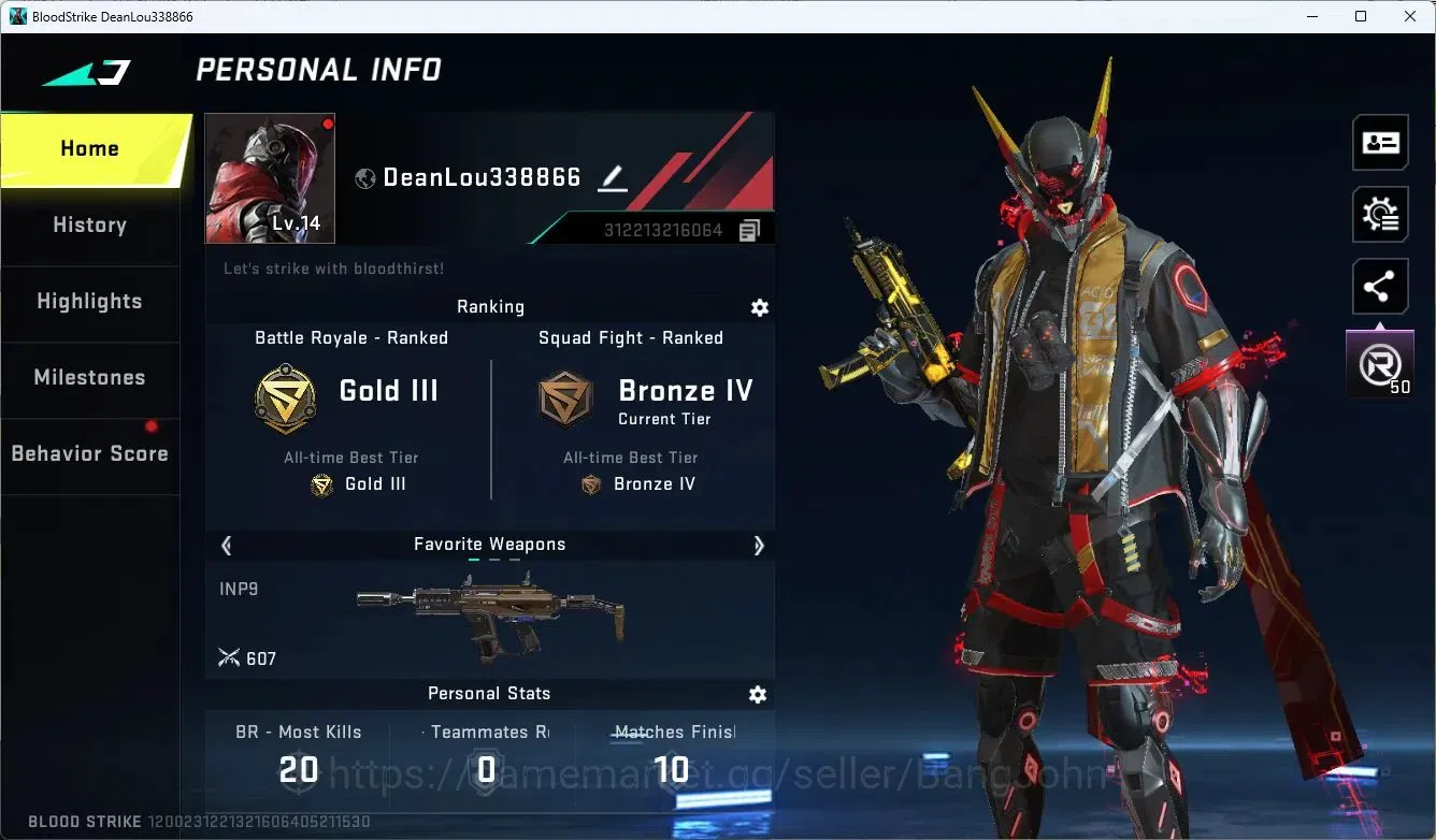 Blood Strike Accounts ASIA | ULTRA Striker ETHAN | 4 LEGENDARY Guns: M4A image 2