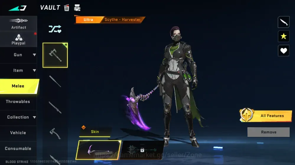Blood Strike Accounts Others ASIA|ULTRA Melee: Scythe-Harvester|1 Epic Rename Card|Take Mail|LogNetEase(BS1578Z) 1