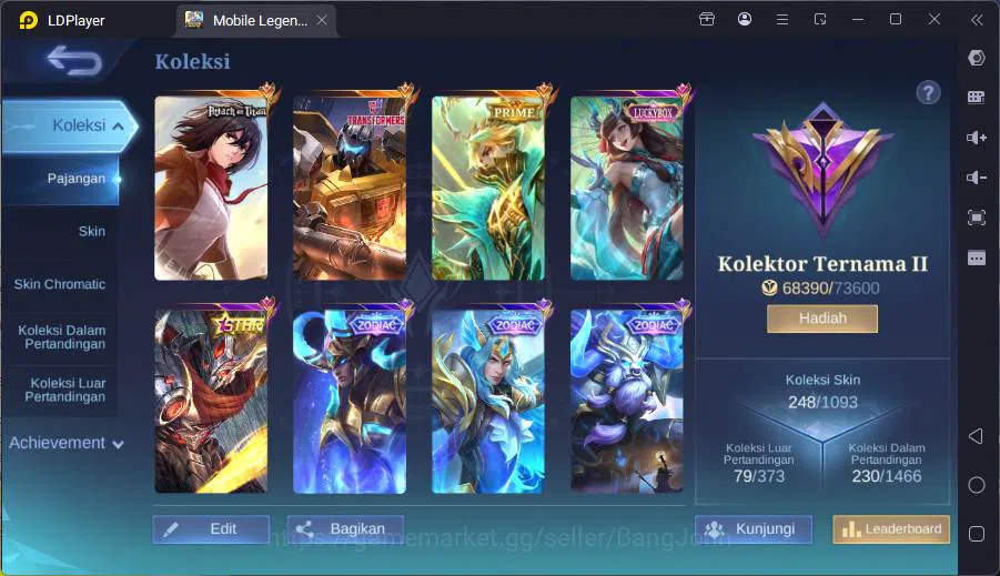 Mobile Legends: Bang Bang Accounts Hero 132|Skin 248|Recall epic|AoT Fanny,Transform image 20