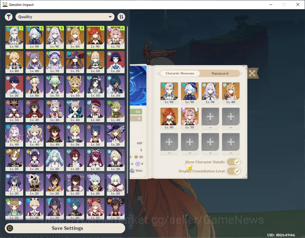 Genshin Impact Accounts Mid Game ASIA|AR 56|6 Limited + 3 (*5 Weapon)|Neuvillette+Signature,Skirk 1