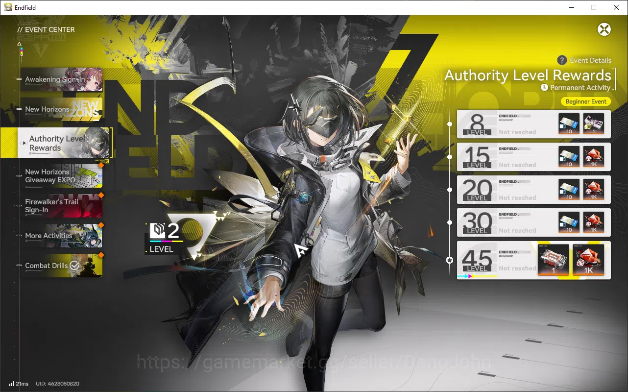 Arknights: Endfield Accounts Starter Lv2 Open UI | Asia (Log Gryphlink) | New H image 9
