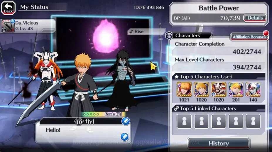 Bleach: Brave Souls Accounts [GLOBAL]20K Orbs+Fresh All Story|Ichigo Crescent,R image 3