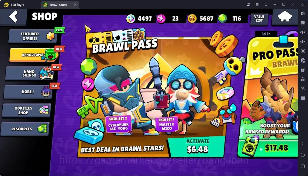 Brawl Stars Accounts Thropy 2760 | 29 Brawler | 7 Max |1 Hypercharge,1 Legend,1 Mythic,5 Epic Skin|4497 Bling|116 15