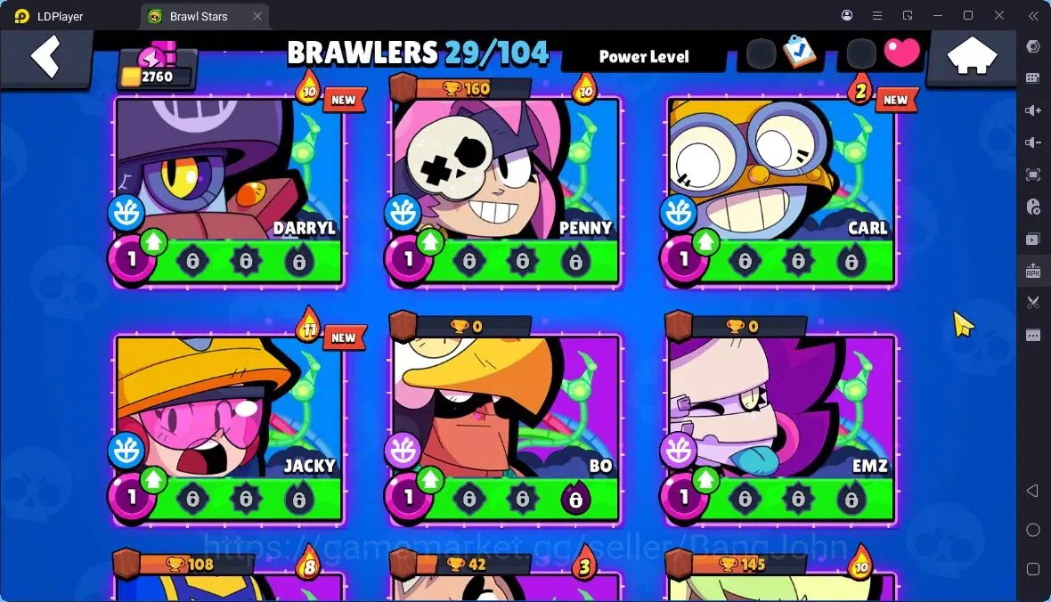 Brawl Stars Accounts Thropy 2760 | 29 Brawler | 7 Max |1 Hypercharge,1 Legend,1 Mythic,5 Epic Skin|4497 Bling|116 20