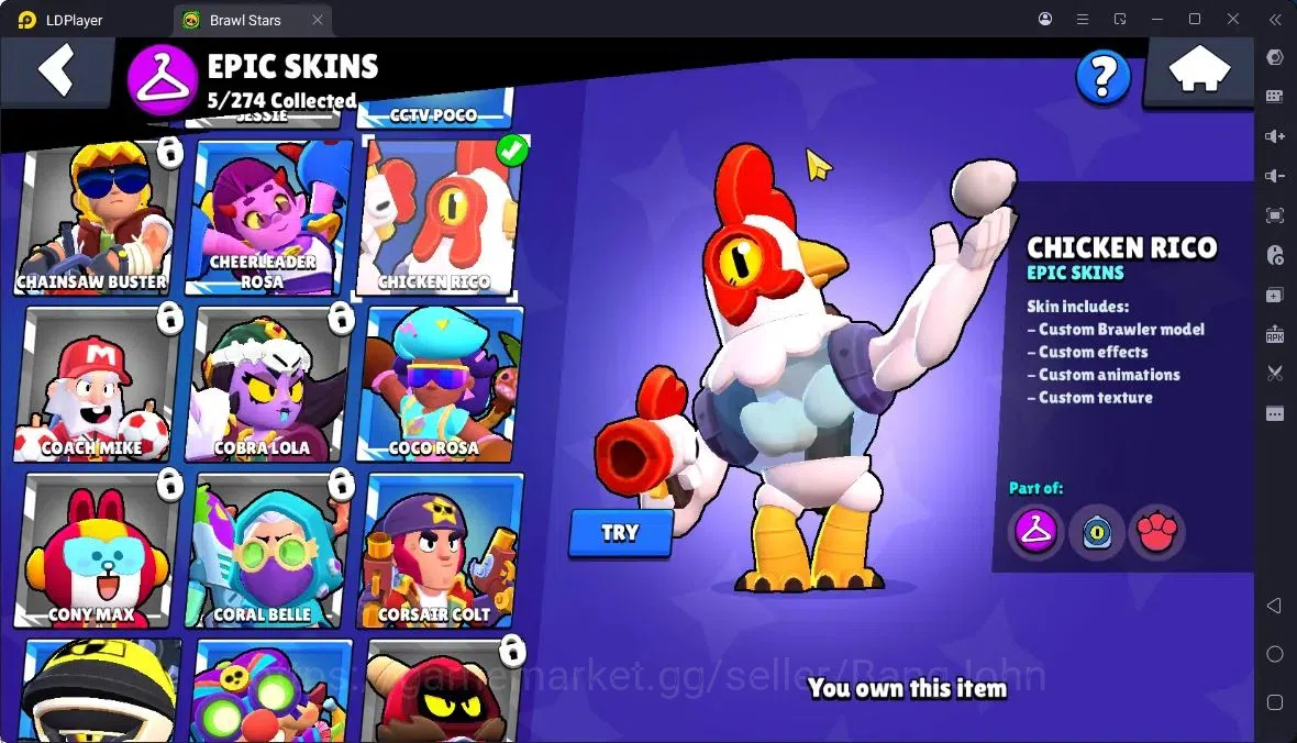 Brawl Stars Accounts Thropy 2760 | 29 Brawler | 7 Max |1 Hypercharge,1 Legend,1 Mythic,5 Epic Skin|4497 Bling|116 6