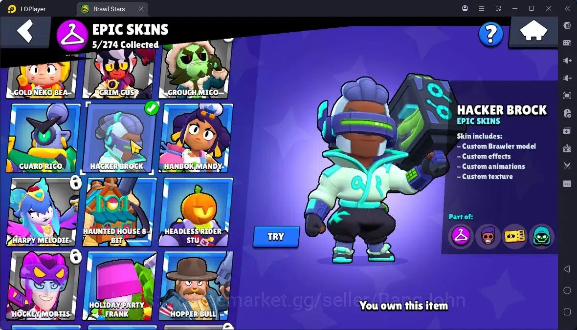 Brawl Stars Accounts Thropy 2760 | 29 Brawler | 7 Max |1 Hypercharge,1 Legend,1 Mythic,5 Epic Skin|4497 Bling|116 8