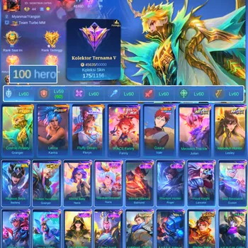 Mobile Legends: Bang Bang Accounts Rare Skin HERO 100 SKIN 175 | EMBLEM GOOD| PRIMER GRENGER| FLUFFY DREAM FLORY| PACE