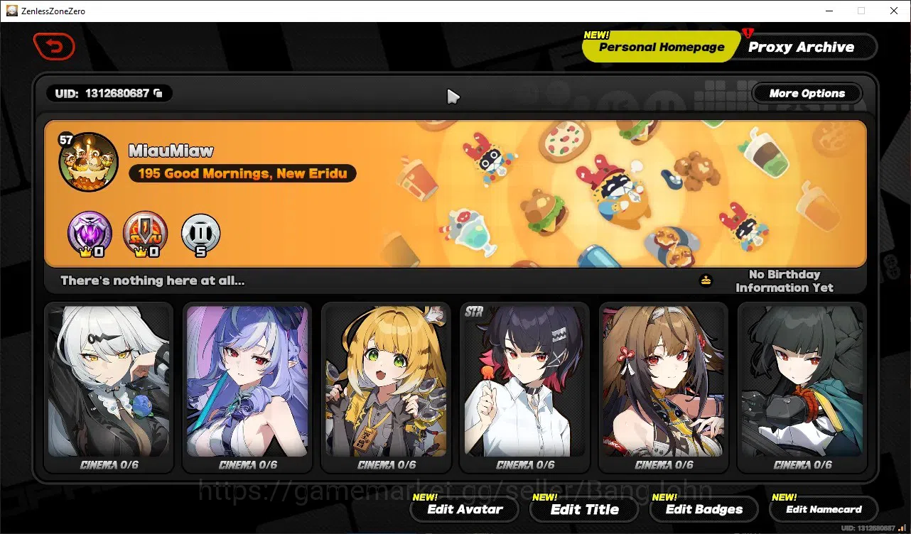 Zenless Zone Zero Accounts Others ASIA | Lvl 57 | Ye shunguan sign, Yixuan sign, Miyabi, Zhao, Lucia, Vivian, Ju fufu, and 1