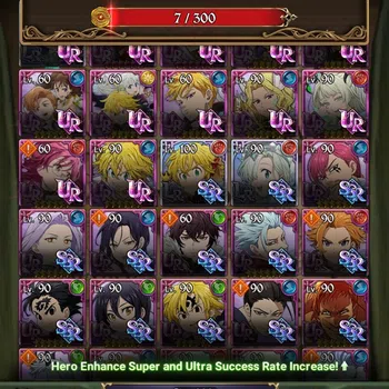 The Seven Deadly Sins: Grand Cross Accounts Endgame GLOBAL|3,1M CC|2 LR,12 UR|L Meli,Elizabeth,N Meli2/6,MerEsca3/6,K