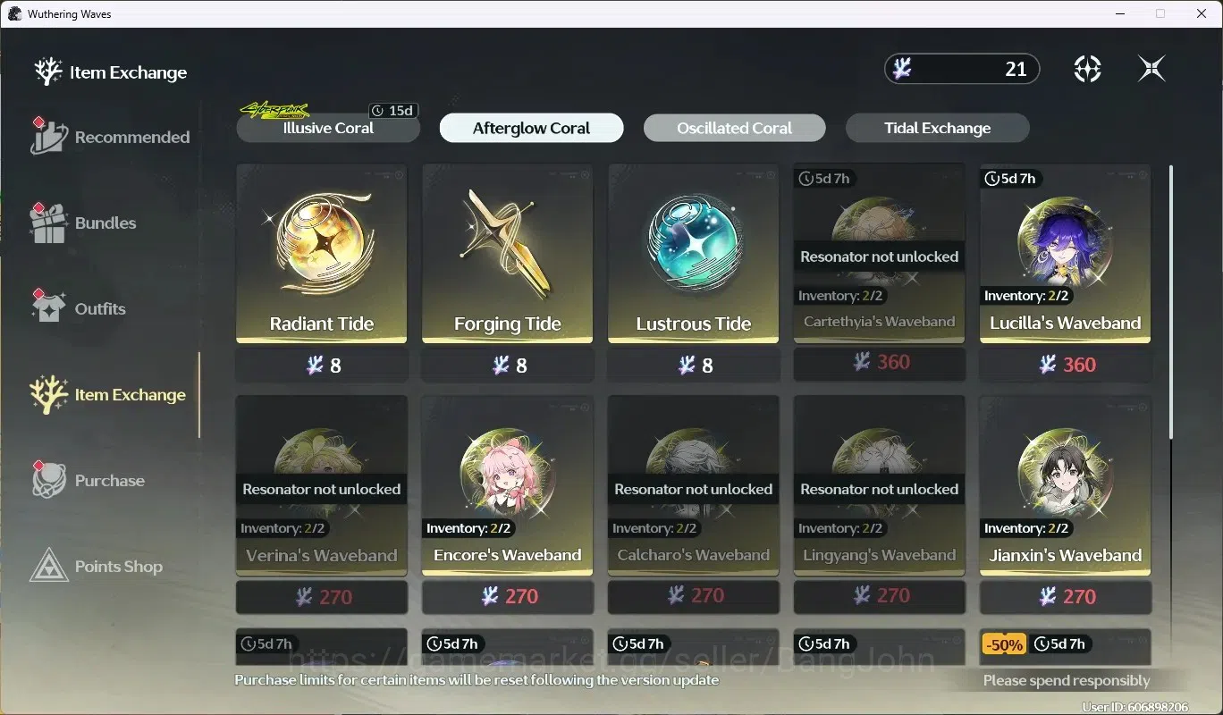 Wuthering Waves Accounts EU|UL 49|Rank 5|2 Char Limited [Lucilla,Lucy R6]+S image 9