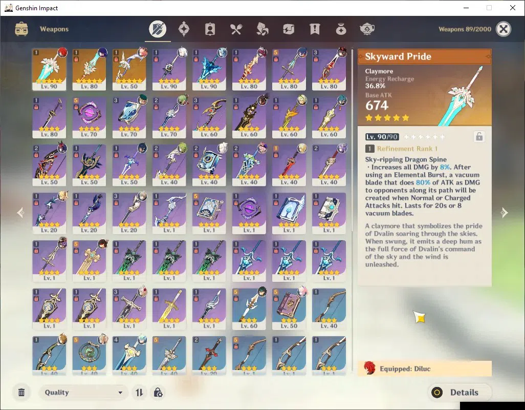 Genshin Impact Accounts ASIA|AR 56|6 Limited + 3 (*5 Weapon)|Eula,Raiden,S image 3
