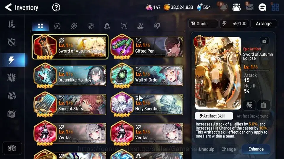 Epic Seven Accounts GLOBAL Unverif|New Era|5 ML(BArunka,Zio,LW Peira)+ image 15