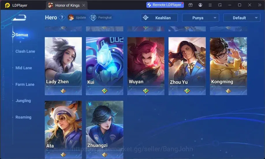 Honor of Kings Accounts Global | 4 Legend Allain, Musashi,Angela,LadySun L image 3