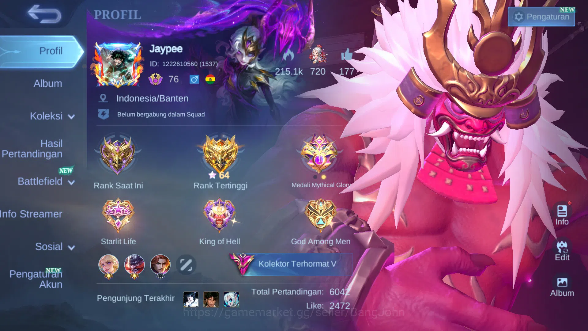 Mobile Legends: Bang Bang Accounts Hero 125 | Skin 294 |Legend Franco|Aspirants Ruby| image 2