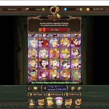 The Seven Deadly Sins: Grand Cross Accounts Endgame GLOBAL|3,1M CC|37 LS|6 LR,8 UR+Collab Gachiakuta+Cross