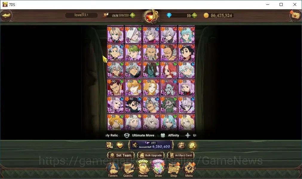 The Seven Deadly Sins: Grand Cross Accounts Asia|184 LS|6,2M CC|6 LR+13 UR+Many Collab|Belialu image 10