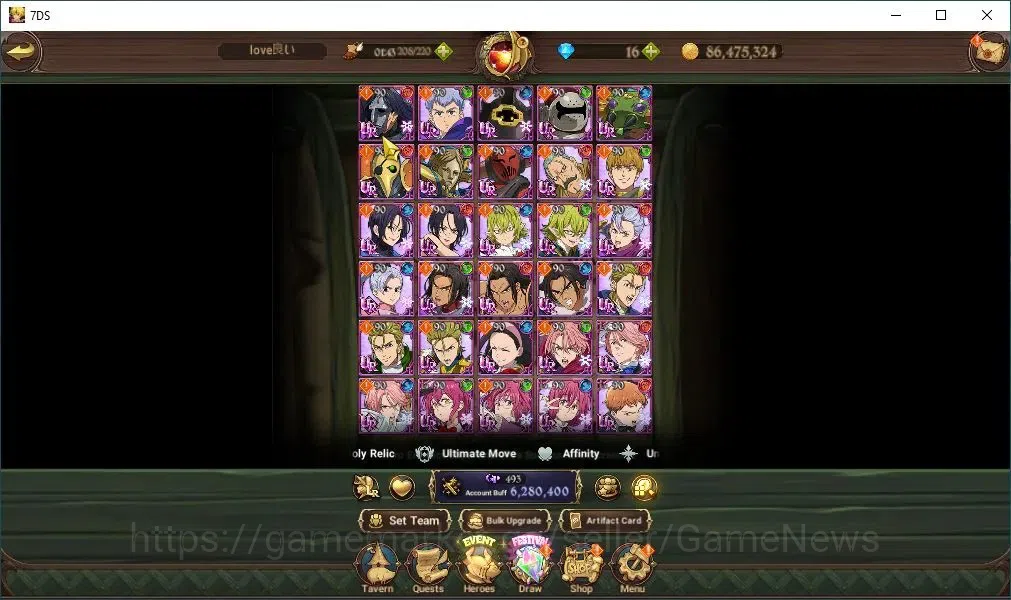 The Seven Deadly Sins: Grand Cross Accounts Asia|184 LS|6,2M CC|6 LR+13 UR+Many Collab|Belialu image 12