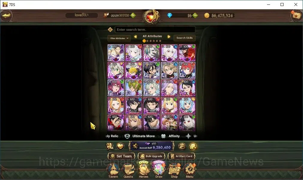 The Seven Deadly Sins: Grand Cross Accounts Asia|184 LS|6,2M CC|6 LR+13 UR+Many Collab|Belialu image 6