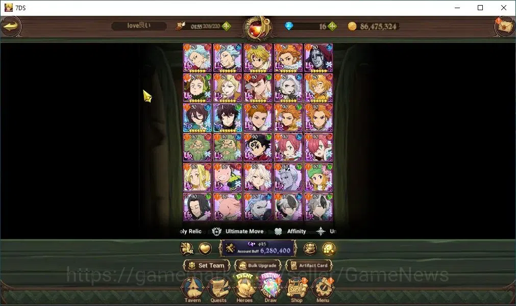 The Seven Deadly Sins: Grand Cross Accounts Asia|184 LS|6,2M CC|6 LR+13 UR+Many Collab|Belialu image 9
