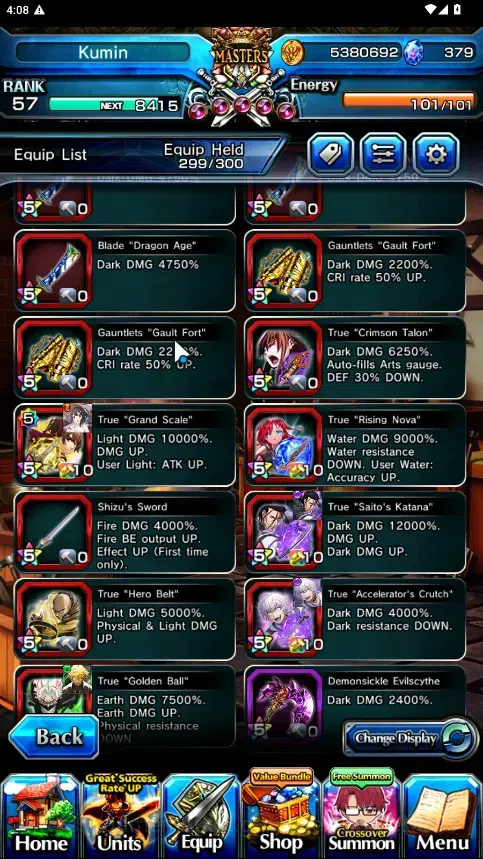 Grand Summoners Accounts Global|Rank 57|379 cc|10 Ascend 6 TW|(Saito,Choi J image 11