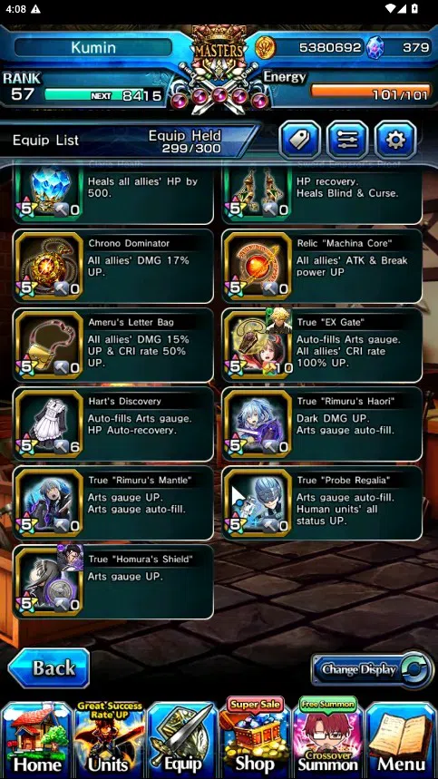 Grand Summoners Accounts Global|Rank 57|379 cc|10 Ascend 6 TW|(Saito,Choi J image 13