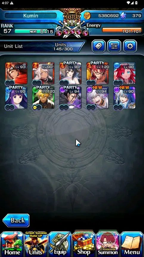 Grand Summoners Accounts Global|Rank 57|379 cc|10 Ascend 6 TW|(Saito,Choi J image 4