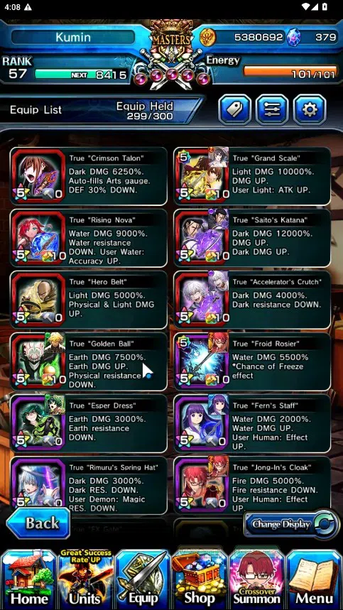 Grand Summoners Accounts Global|Rank 57|379 cc|10 Ascend 6 TW|(Saito,Choi J image 5