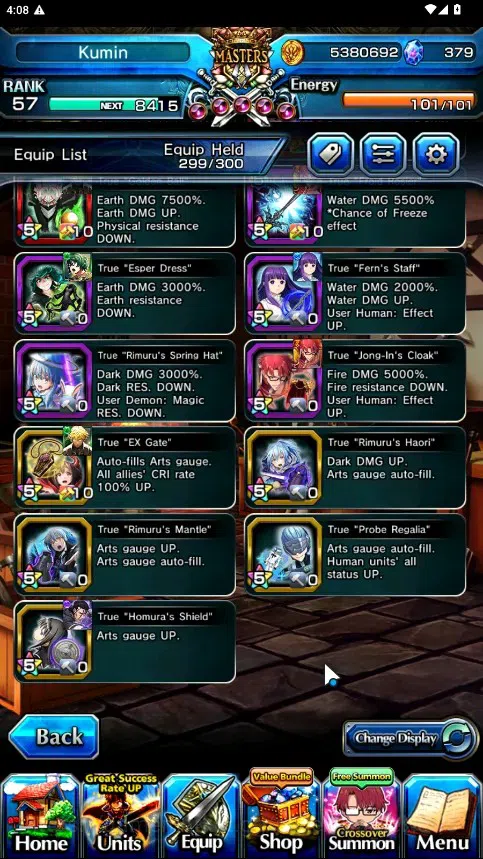 Grand Summoners Accounts Global|Rank 57|379 cc|10 Ascend 6 TW|(Saito,Choi J image 6