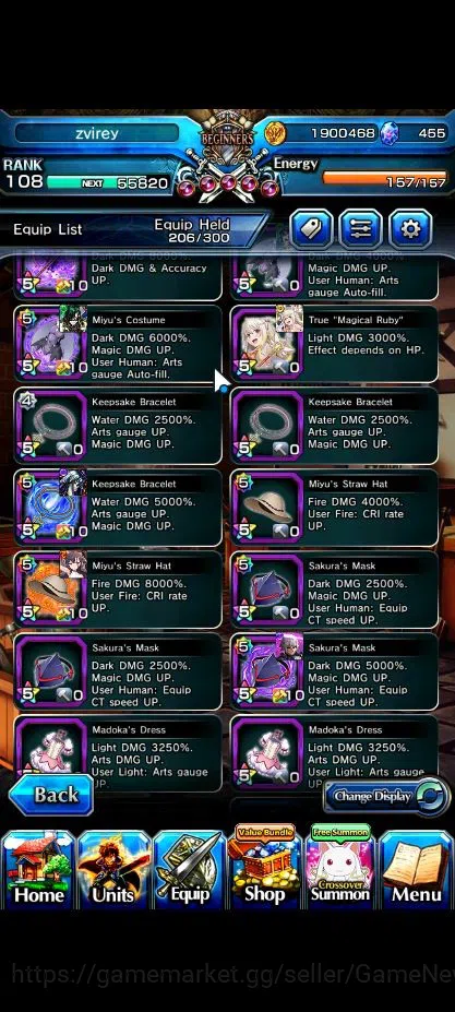 Grand Summoners Accounts Global|Rank 108|2 Sp.Art|13 Ascend|[Sayaka,Emiya,S image 13