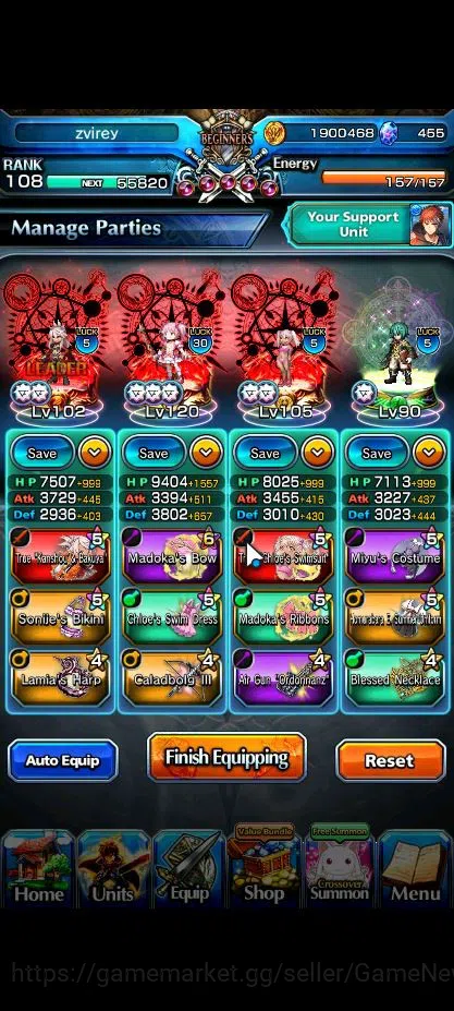 Grand Summoners Accounts Global|Rank 108|2 Sp.Art|13 Ascend|[Sayaka,Emiya,S image 4
