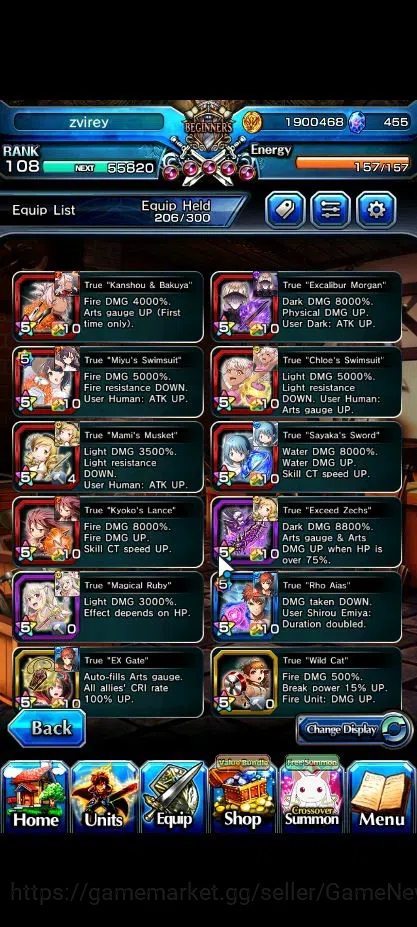 Grand Summoners Accounts Global|Rank 108|2 Sp.Art|13 Ascend|[Sayaka,Emiya,S image 6