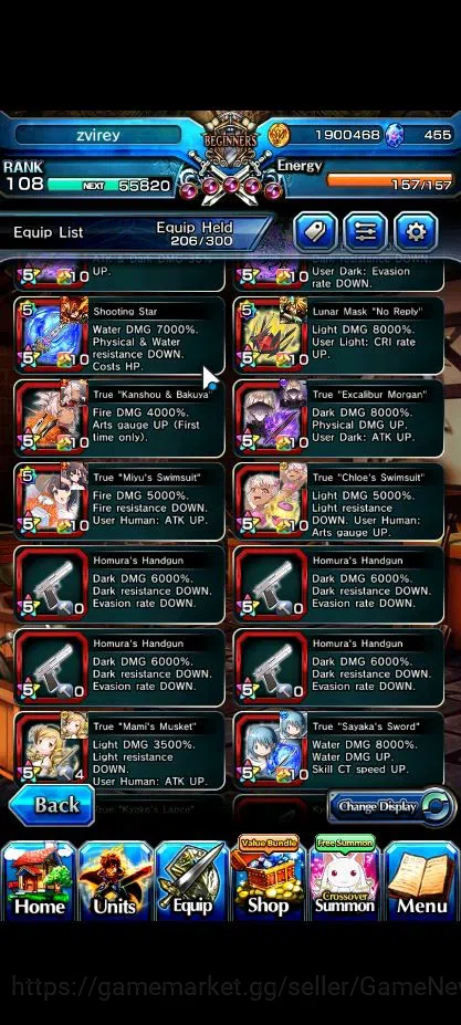 Grand Summoners Accounts Global|Rank 108|2 Sp.Art|13 Ascend|[Sayaka,Emiya,S image 9
