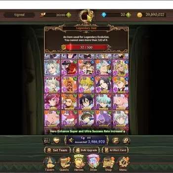The Seven Deadly Sins: Grand Cross Accounts Endgame GLOBAL|2,9M CC|37 LS|6 LR,9 UR+Collab Gachiakuta|Cusack,NMeli,Roxy