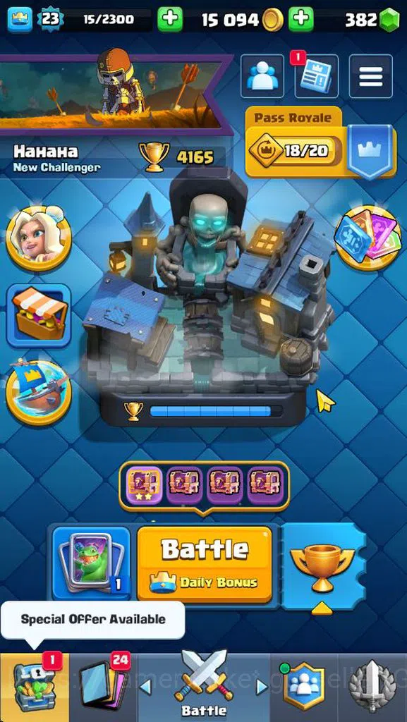 Clash Royale Accounts Lv 23|Trophy 4165|KTL 9|Total Card 72|1 Hero 2 EVO image 1