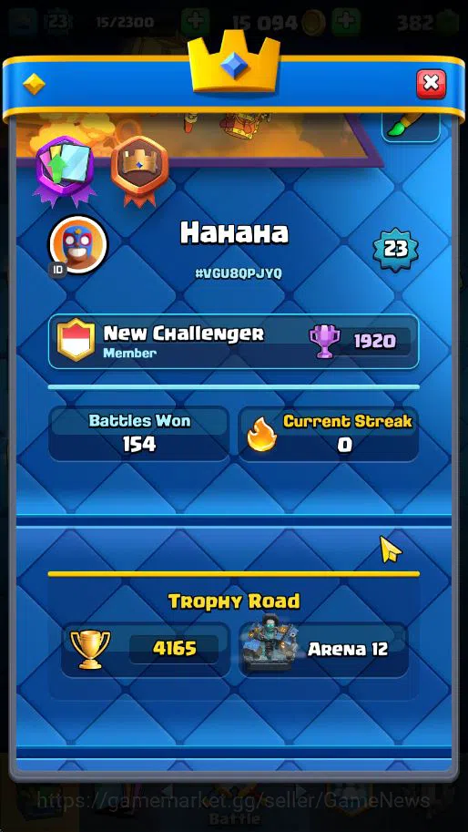 Clash Royale Accounts Lv 23|Trophy 4165|KTL 9|Total Card 72|1 Hero 2 EVO image 14